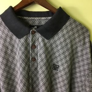 Givenchy polo active wear gray plaid XL